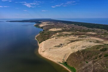 aerial drone view of Curonian spit national park, Lithuania - 532875984