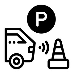Fototapeta premium car parking sensor icon illustration