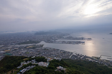 Fototapeta premium Aerial photo of Takamatsu, Japan