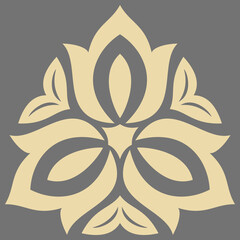 Elegant vintage golden triangular ornament in classic style. Abstract traditional pattern with oriental elements. Classic vintage pattern