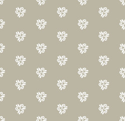 Floral ornament. Seamless abstract classic background with white flowers. Pattern with repeating floral elements. Ornament for fabric, wallpaper and packaging