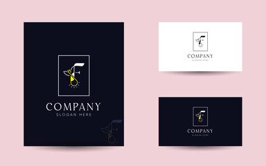 Minimalist firefly letter f logo design vector illustration
