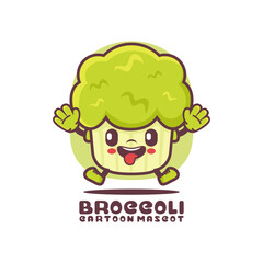 Broccoli cartoon mascot. vegetable vector illustration