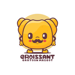 croissant cartoon mascot. food vector illustration