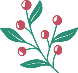 Christmas Holly Leaf Illustration
