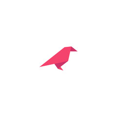 Bird Logo Icon Geometric Origami Design Template