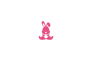 Rabbit Bunny Ear Minimal Logo Icon Design Template