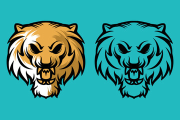 Symmetrical and detailed tiger head logo