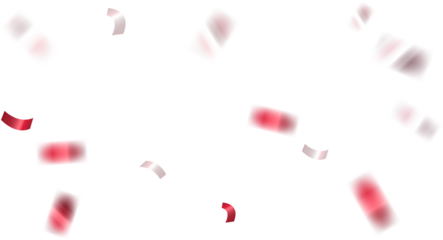 Falling res glossy confetti ribbon