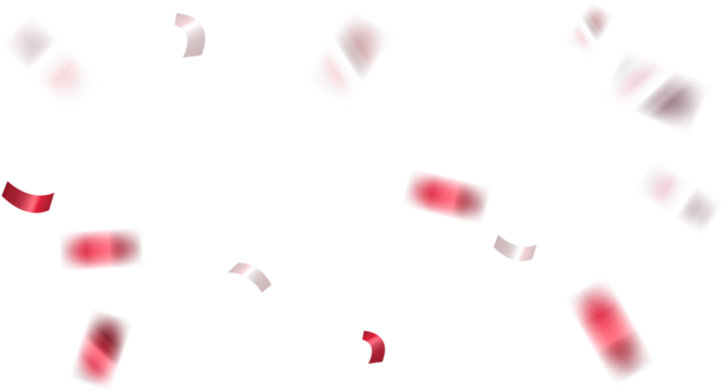 Falling res glossy confetti ribbon