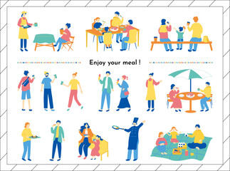 Fototapeta premium 食事を楽しむ人達