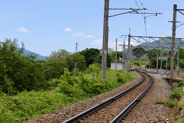 JR Train headed through Obasute