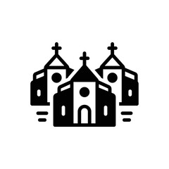 Black solid icon for churches