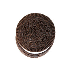 cookies chocolate with cream filling between on transparent background png file