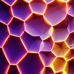 Fototapeta na wymiar A neon colored honeycomb background