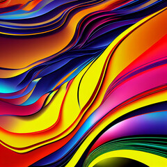 Abstract Waving Bright Multi Colors Background