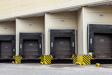 loading and unloading dock gates and dock shelters in the area - 532883540