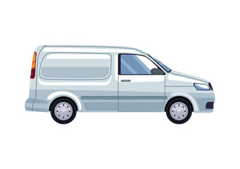 Fototapeta na wymiar delivery white van vehicle mockup