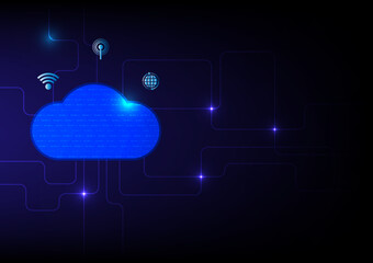 illustration concept of cloud computing technology.Cloud technology data storage concept