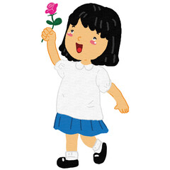 Thai students in school uniform.