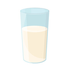Vector illustration of milk in a glass.