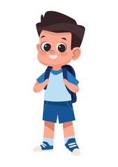 student boy with schoolbag