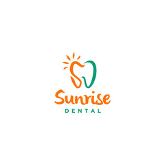 Tooth symbol formed from initial letters SD Logo Design. Initials S and D in Sunrise Dental Logo Design.