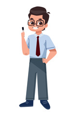 male teacher with marker