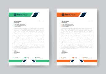 Abstract corporate letterhead design template