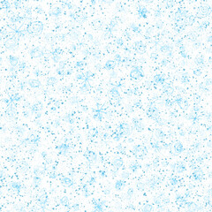 Hand Drawn Snowflakes Christmas Seamless Pattern. Subtle Flying Snow Flakes on chalk snowflakes Background. Adorable chalk handdrawn snow overlay. Stylish holiday season decoration.