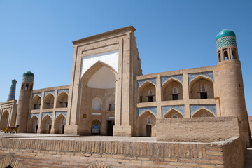 Old  Kutlug-Murad-Inaka madrasah on a sunny day. Khiva, Uzbekistan