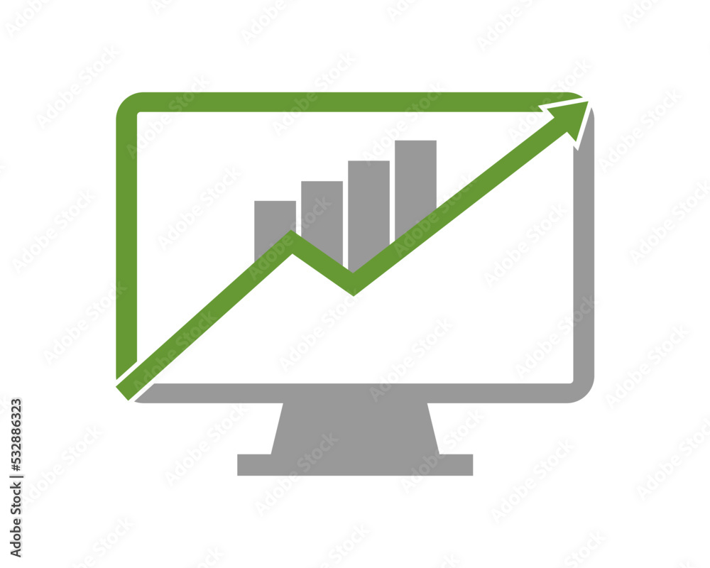 Wall mural monitor with chart bar inside