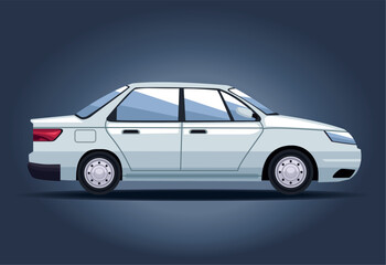 white sedan car mockup