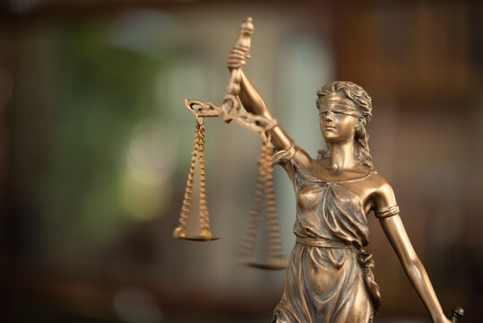 lady justice or scales of justice at law firm. Concepts of justice, law, legal, jurisprudence.