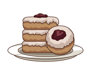 dish with sweet donuts