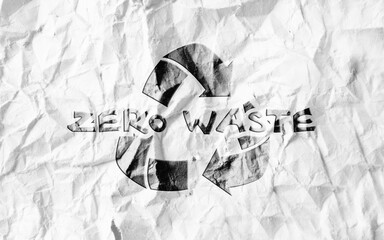 zero waste sign on white background	
