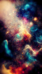 Space nebula, colorful abstract background image. 3d illustration
