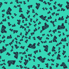 Black Hunting dog icon isolated seamless pattern on green background. Vector