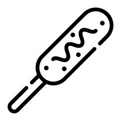 corn dog line icon