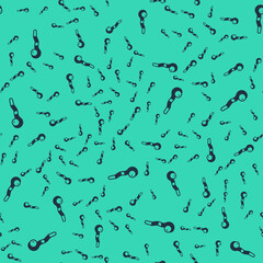 Black Magic staff icon isolated seamless pattern on green background. Magic wand, scepter, stick, rod. Vector