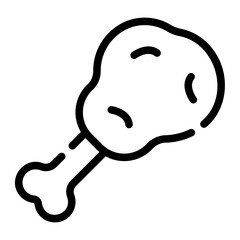 fried chicken line icon