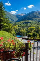 Lago di Fiastra, reservoir in the province of Macerata, Marche region, Italy. Within the Monti...