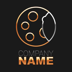 Line Moon phases icon isolated on black background. Colorful outline concept. Vector