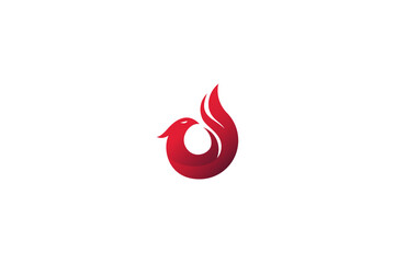 Red Phoenix Logo Icon Design Template