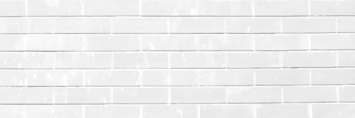 White brick wall texture background in rural room, pattern of gray aged weathered blocks of stonework technology color horizontal architecture for interior background, wallpaper, web design template