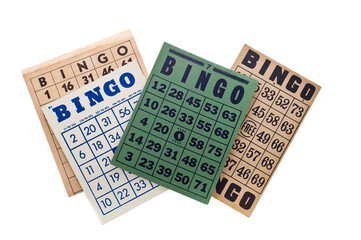 retro Bingo cards isolated