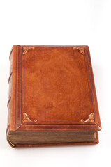 antique book with leather cover