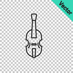 Black line Violin icon isolated on transparent background. Musical instrument. Vector