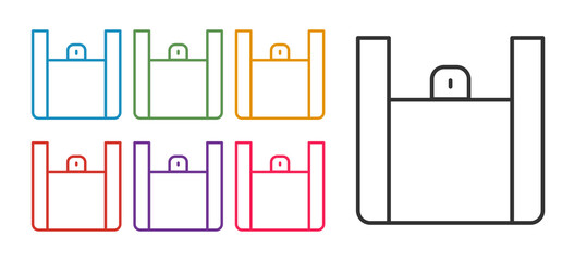 Set line Online ordering and fast food delivery icon isolated on white background. Set icons colorful. Vector