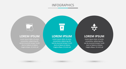 Set Water filter cartridge, Glass with water and . Business infographic template. Vector